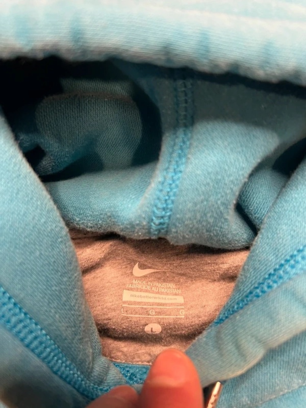 Nike Men’s Teal Blue Hooded Sweatshirt - Picture 4 of 5